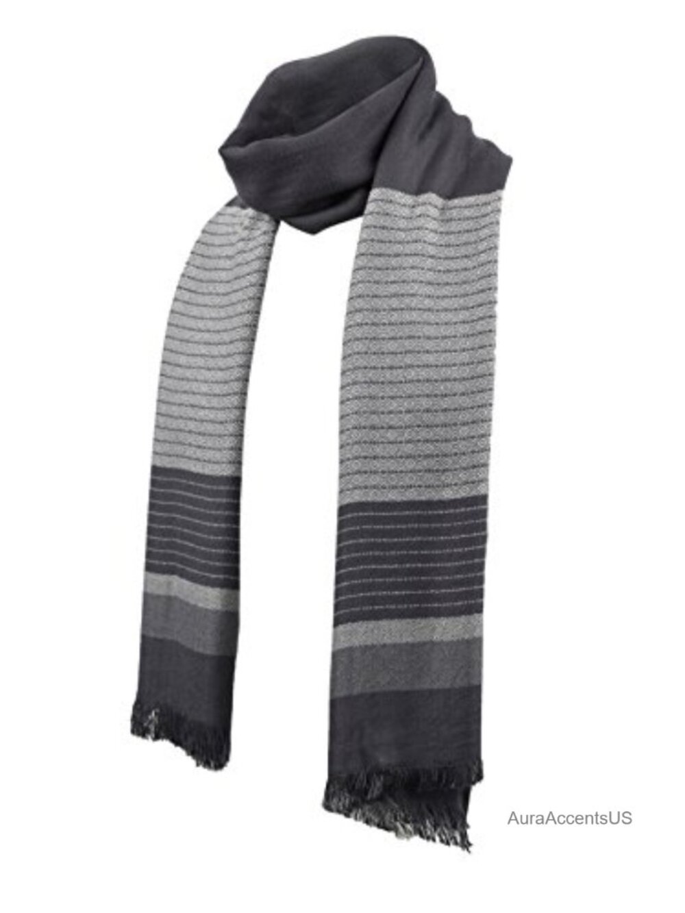 Men's Winter Cashmere Scarf Striped Warm Soft Tassel Long